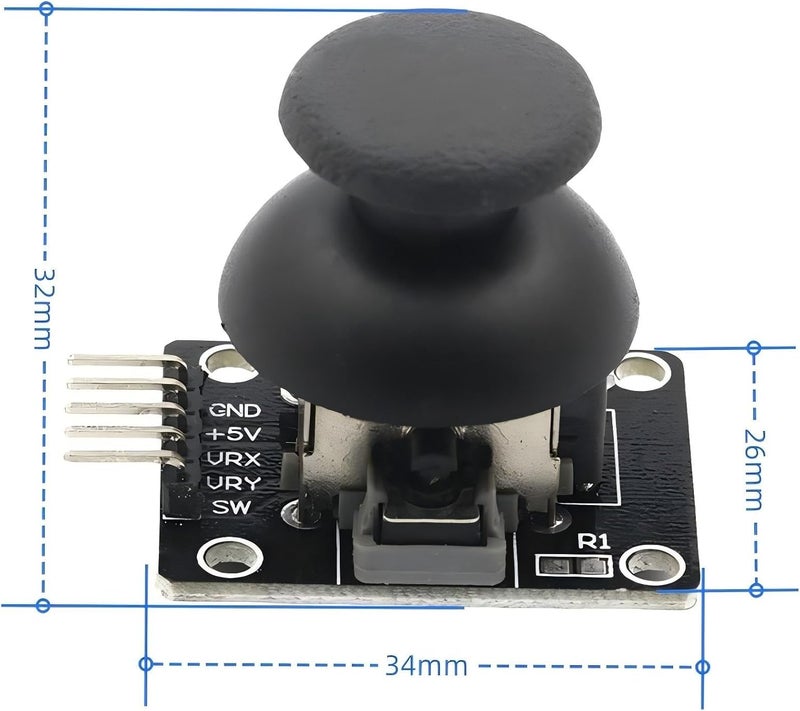 MTDELE 6Pcs Joystick Dual-axis XY Module Compatible with PS2 Game Joystick Control Lever Game Controller Sensor Board Module Compatible with for Arduino Raspberry KY-023 - Image 2